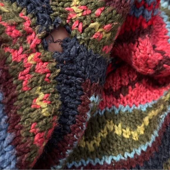 Relais Knitware Vintage Women’s Size M Blue Pink Red Fairisle Crewneck Sweater - Picture 7 of 8